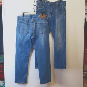 2 pair Lucky Brand size 36X30 221  original straight jeans. D40